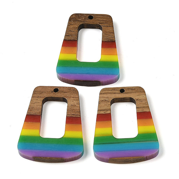 PandaHall Resin & Wood Pendants, Trapezoid, Colorful, 37.5x27.5x3.5mm, Hole: 2mm Wood Trapezoid
PandaHall Resin & Wood Pendants, Trapezoid, Colorful, 37.5x27.5x3.5mm, Hole: 2mm Wood Trapezoid