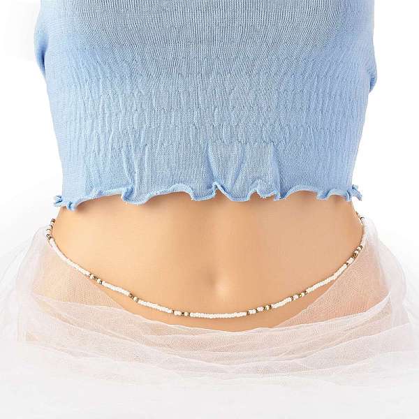 PandaHall Summer Jewelry Waist Bead, Body Chain, Seed Beaded Belly Chain, Bikini Jewelry for Woman Girl, White, 31.5 inch(80cm) Glass White
PandaHall Summer Jewelry Waist Bead, Body Chain, Seed Beaded Belly Chain, Bikini Jewelry for Woman Girl, White, 31.5 inch(80cm) Glass White