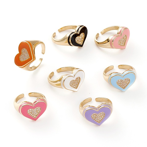 PandaHall Brass Micro Pave Clear Cubic Zirconia Cuff Rings, Open Rings, with Enamel, Long-Lasting Plated, Heart, Golden, Mixed Color, US..., Multicolor
PandaHall Brass Micro Pave Clear Cubic Zirconia Cuff Rings, Open Rings, with Enamel, Long-Lasting Plated, Heart, Golden, Mixed Color, US..., Multicolor