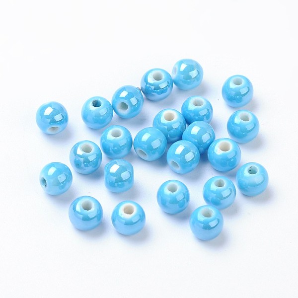 PandaHall Pearlized Handmade Porcelain Round Beads, Deep Sky Blue, 6mm, Hole: 1.5mm Porcelain Round Green
PandaHall Pearlized Handmade Porcelain Round Beads, Deep Sky Blue, 6mm, Hole: 1.5mm Porcelain Round Green
