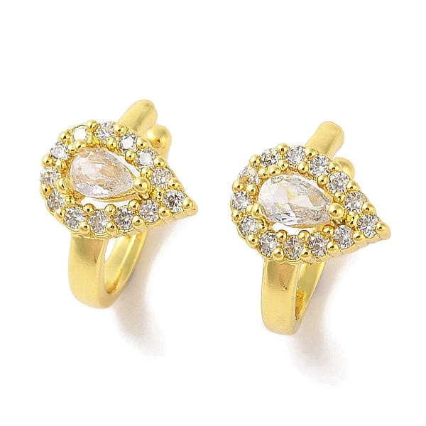 PandaHall Teardrop Brass Cuff Earrings, with Clear Cubic Zirconia for Women, Real 18K Gold Plated, 13x10.5mm Brass Teardrop Clear
PandaHall Teardrop Brass Cuff Earrings, with Clear Cubic Zirconia for Women, Real 18K Gold Plated, 13x10.5mm Brass Teardrop Clear