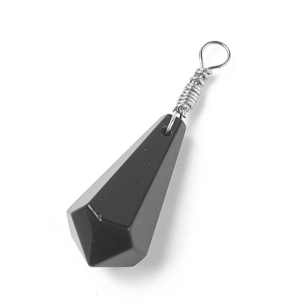 PandaHall Natural Black Agate Pendants, with Brass Findings, Cone, Platinum, 44~46x14~15mm, Hole: 4mm Black Agate Cone
PandaHall Natural Black Agate Pendants, with Brass Findings, Cone, Platinum, 44~46x14~15mm, Hole: 4mm Black Agate Cone