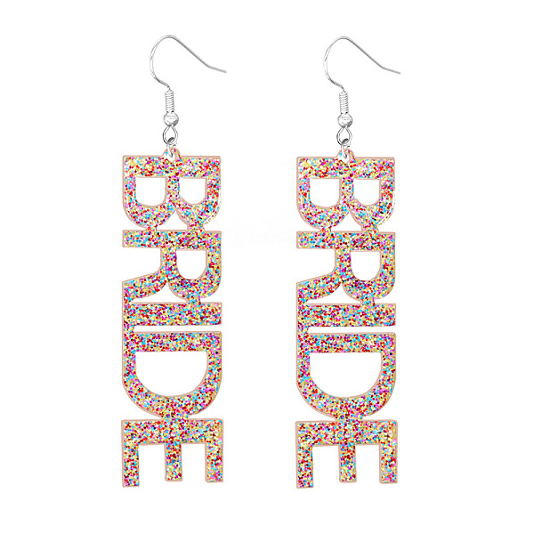 PandaHall Feminism Jewelry, Acrylic Dangle Earrings, with Platinum Plated Iron Earring Hooks, Word, Colorful, 85x19.5x2.5mm Acrylic
PandaHall Feminism Jewelry, Acrylic Dangle Earrings, with Platinum Plated Iron Earring Hooks, Word, Colorful, 85x19.5x2.5mm Acrylic