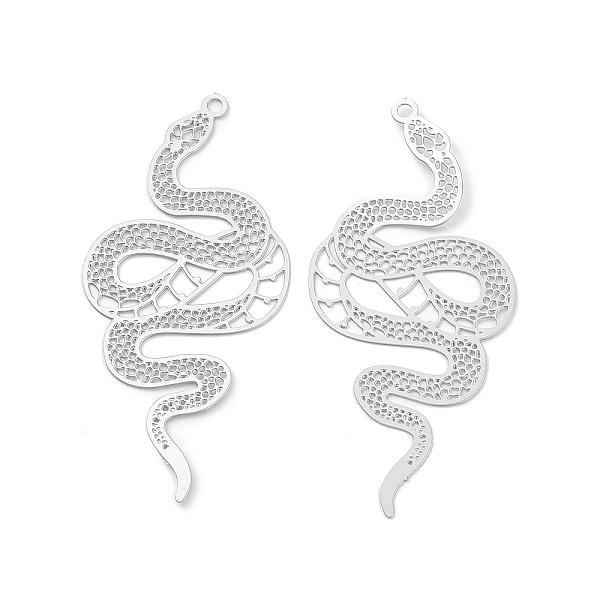 PandaHall 201 Stainless Steel Pendants, Etched Metal Embellishments, Snake Charm, Stainless Steel Color, 47x21x0.3mm, Hole: 1.5mm 201...
PandaHall 201 Stainless Steel Pendants, Etched Metal Embellishments, Snake Charm, Stainless Steel Color, 47x21x0.3mm, Hole: 1.5mm 201...