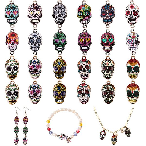 PandaHall 3 Style Alloy Enamel Pendants & Links Connectors, Skull, Mixed Color, 24pcs/box Alloy+Enamel Skull Multicolor
PandaHall 3 Style Alloy Enamel Pendants & Links Connectors, Skull, Mixed Color, 24pcs/box Alloy+Enamel Skull Multicolor