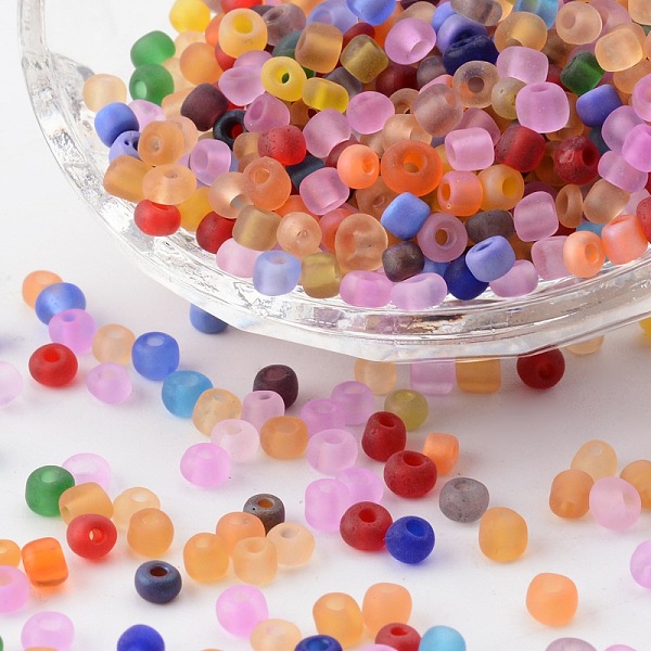 PandaHall Glass Seed Beads, Frosted Colors, Round, Mixed Color, 4mm, Hole: 1~1.5mm, about 4500pcs/pound Glass Multicolor
PandaHall Glass Seed Beads, Frosted Colors, Round, Mixed Color, 4mm, Hole: 1~1.5mm, about 4500pcs/pound Glass Multicolor
