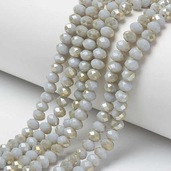 PandaHall Electroplate Opaque Glass Beads Strands, Half Rainbow Plated, Faceted, Rondelle, Gainsboro, 4x3mm, Hole: 0.4mm, about..., Gray
PandaHall Electroplate Opaque Glass Beads Strands, Half Rainbow Plated, Faceted, Rondelle, Gainsboro, 4x3mm, Hole: 0.4mm, about..., Gray
