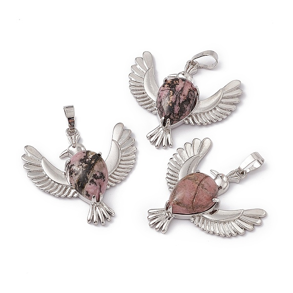 PandaHall Natural Rhodonite Pendants, Bird Charms, with Platinum Tone Brass Findings, Cadmium Free & Nickel Free & Lead Free...
PandaHall Natural Rhodonite Pendants, Bird Charms, with Platinum Tone Brass Findings, Cadmium Free & Nickel Free & Lead Free...