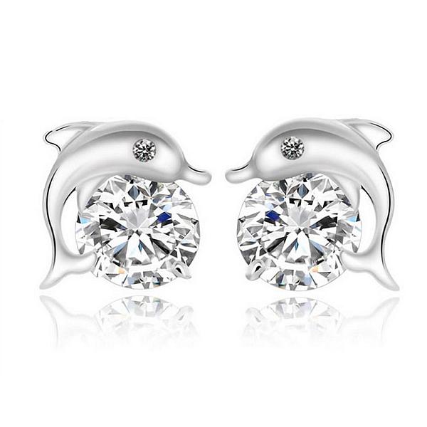 PandaHall Real Platinum Plated Dolphin Brass Stud Earrings, with Rhinestone, Crystal, 10x10mm Rhinestone Clear
PandaHall Real Platinum Plated Dolphin Brass Stud Earrings, with Rhinestone, Crystal, 10x10mm Rhinestone Clear