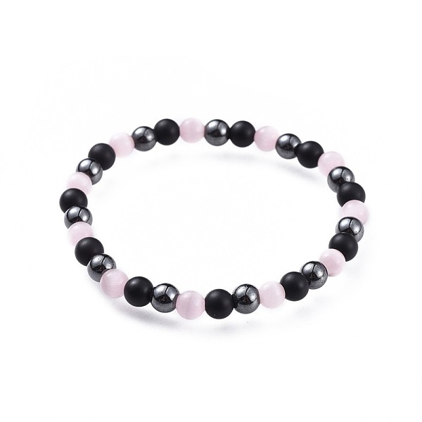 PandaHall Cat Eye Stretch Bracelets, with Natural Black Agate(Dyed) Beads and Non-Magnetic Synthetic Hematite Beads, Pearl Pink, 2-1/4 inch...
PandaHall Cat Eye Stretch Bracelets, with Natural Black Agate(Dyed) Beads and Non-Magnetic Synthetic Hematite Beads, Pearl Pink, 2-1/4 inch...