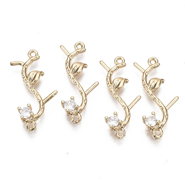 PandaHall Brass Micro Pave Cubic Zirconia Links Connectors, Long-Lasting Plated, Branch and Leaves, Light Gold, Clear, 22.5x10x3mm, Hole...
PandaHall Brass Micro Pave Cubic Zirconia Links Connectors, Long-Lasting Plated, Branch and Leaves, Light Gold, Clear, 22.5x10x3mm, Hole...