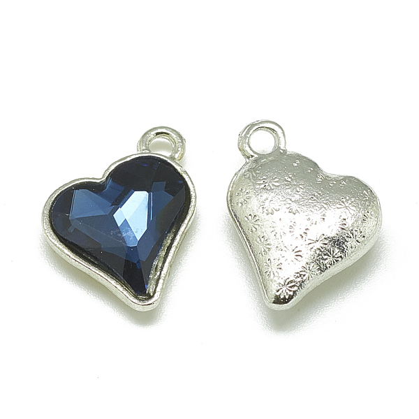 PandaHall Alloy Glass Pendants, Faceted, Heart, Platinum, Prussian Blue, 17x15x5mm, Hole: 1.5mm Alloy+Glass Heart Blue
PandaHall Alloy Glass Pendants, Faceted, Heart, Platinum, Prussian Blue, 17x15x5mm, Hole: 1.5mm Alloy+Glass Heart Blue