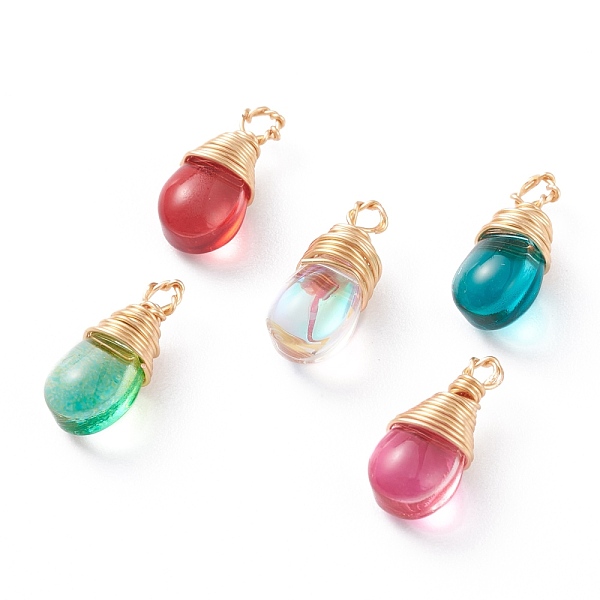 PandaHall Transparent Glass Pendants, with Copper Wire Wrapped Pendants, Teardrop, Real 18K Gold Plated, Mixed Color, 13.5x6x5mm, Hole..., Multicolor
PandaHall Transparent Glass Pendants, with Copper Wire Wrapped Pendants, Teardrop, Real 18K Gold Plated, Mixed Color, 13.5x6x5mm, Hole..., Multicolor