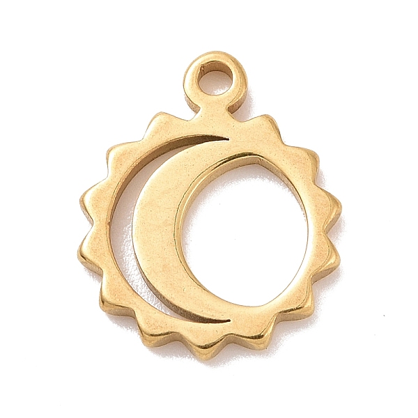 PandaHall 304 Stainless Steel Charms, Sun with Moon Charms, Golden, 11.5x9.5x1mm, Hole: 1.2mm 304 Stainless Steel Sun
PandaHall 304 Stainless Steel Charms, Sun with Moon Charms, Golden, 11.5x9.5x1mm, Hole: 1.2mm 304 Stainless Steel Sun