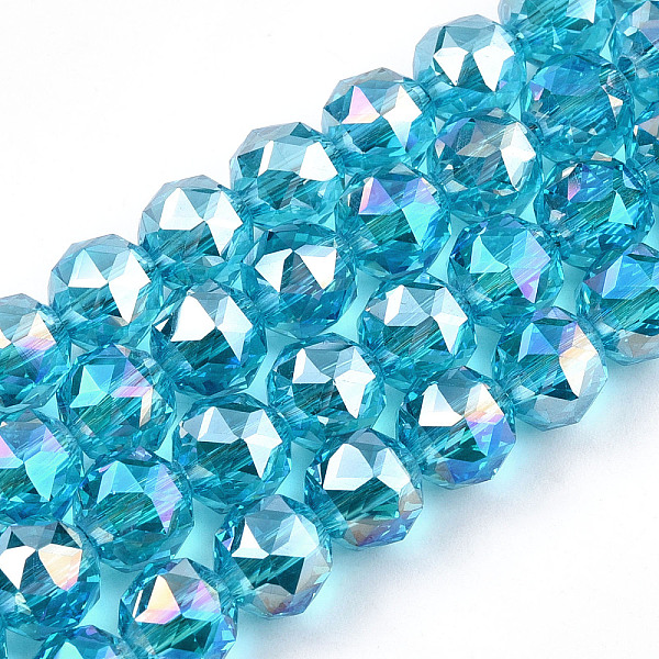 PandaHall Electroplate Transparent Glass Beads Strands, Faceted, Round, Deep Sky Blue, 8x7.5mm, Hole: 1mm, about 70pcs/strand, bout...
PandaHall Electroplate Transparent Glass Beads Strands, Faceted, Round, Deep Sky Blue, 8x7.5mm, Hole: 1mm, about 70pcs/strand, bout...