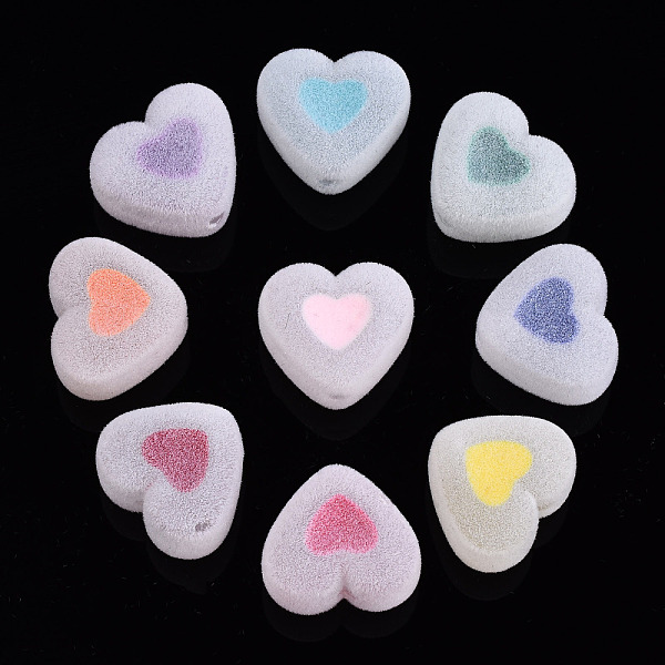 PandaHall Flocky Acrylic Beads, Bead in Bead, Heart, Mixed Color, 16x18x11mm, Hole: 2mm Acrylic Heart Multicolor
PandaHall Flocky Acrylic Beads, Bead in Bead, Heart, Mixed Color, 16x18x11mm, Hole: 2mm Acrylic Heart Multicolor