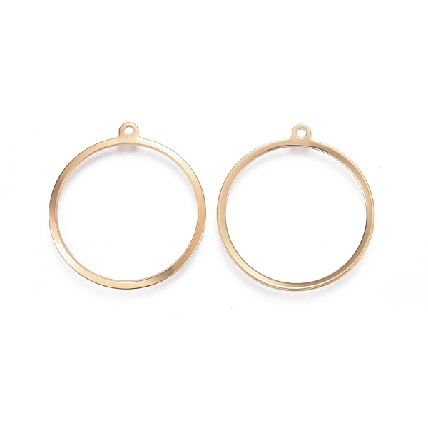 PandaHall 201 Stainless Steel Pendants, Ring, Golden, 27~27.5x25x0.7~1mm, Hole: 1.4mm 201 Stainless Steel Ring
PandaHall 201 Stainless Steel Pendants, Ring, Golden, 27~27.5x25x0.7~1mm, Hole: 1.4mm 201 Stainless Steel Ring