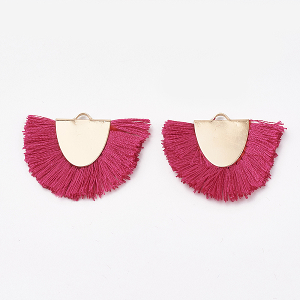 PandaHall Polyester Tassel Pendant Decorations, with Brass Findings, Semicircle, Light Gold, Medium Violet Red, 25~27x32~35x3mm, Hole...
PandaHall Polyester Tassel Pendant Decorations, with Brass Findings, Semicircle, Light Gold, Medium Violet Red, 25~27x32~35x3mm, Hole...