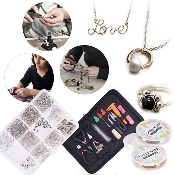 PandaHall Jewelry Tools, with Brass Crimp Beads, Plastic Ear Nuts, Iron Ribbon End, Iron Screw Eye Pin Bail Peg, Iron Eye Pin and Iron Open..., Multicolor
PandaHall Jewelry Tools, with Brass Crimp Beads, Plastic Ear Nuts, Iron Ribbon End, Iron Screw Eye Pin Bail Peg, Iron Eye Pin and Iron Open..., Multicolor