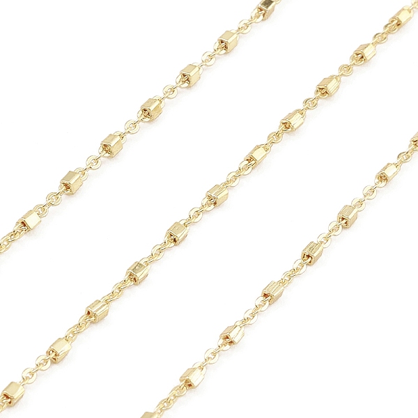 PandaHall Brass Boston Link Chains, with Square Beaded, Unwelded, with Spool, Real 18K Gold Plated, 1.5x1x0.2mm, 3.5x1.5x1.5mm Brass
PandaHall Brass Boston Link Chains, with Square Beaded, Unwelded, with Spool, Real 18K Gold Plated, 1.5x1x0.2mm, 3.5x1.5x1.5mm Brass