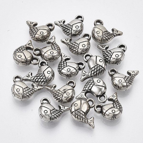 PandaHall CCB Plastic Charms, Fish, Antique Silver, 11x14x5.5mm, Hole: 1.6mm, about 1330pcs/500g Plastic Fish
PandaHall CCB Plastic Charms, Fish, Antique Silver, 11x14x5.5mm, Hole: 1.6mm, about 1330pcs/500g Plastic Fish