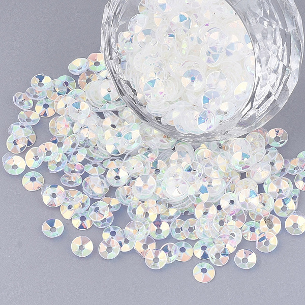 PandaHall Ornament Accessories, PVC Plastic Paillette/Sequins Beads, Faceted, Flat Round, Clear AB, 4.5x1.2mm, Hole: 1.2mm, about..., White
PandaHall Ornament Accessories, PVC Plastic Paillette/Sequins Beads, Faceted, Flat Round, Clear AB, 4.5x1.2mm, Hole: 1.2mm, about..., White