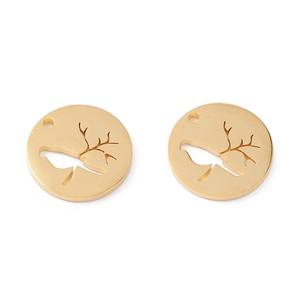 PandaHall 201 Stainless Steel Pendants, Manual Polishing, Flat Round with Bird Vacuum Plating, Real 18K Gold Plated, 16x1.5mm, Hole: 1.5mm...
PandaHall 201 Stainless Steel Pendants, Manual Polishing, Flat Round with Bird Vacuum Plating, Real 18K Gold Plated, 16x1.5mm, Hole: 1.5mm...