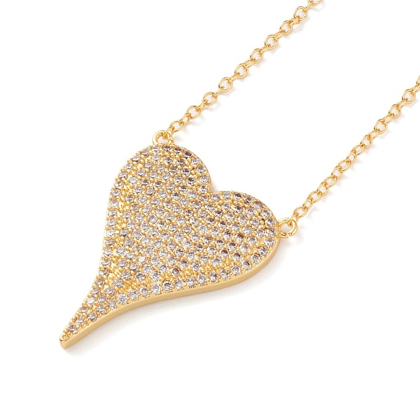 PandaHall Brass Micro Pave Cubic Zirconia Heart Pendant Necklaces, with Lobster Claw Clasps, Long-Lasting Plated, Real 18k Gold Plated..., Clear
PandaHall Brass Micro Pave Cubic Zirconia Heart Pendant Necklaces, with Lobster Claw Clasps, Long-Lasting Plated, Real 18k Gold Plated..., Clear