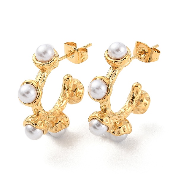 PandaHall Ion Plating(IP) 304 Stainless Steel Round Stud Earrings, Plastic Beaded Half Hoop Earrings for Women, Golden, 25.5x6mm 304..., White
PandaHall Ion Plating(IP) 304 Stainless Steel Round Stud Earrings, Plastic Beaded Half Hoop Earrings for Women, Golden, 25.5x6mm 304..., White