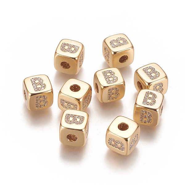 PandaHall Brass Micro Pave Cubic Zirconia Beads, Horizontal Hole, Real 18K Gold Plated, Long-Lasting Plated, Cube with Letter, Clear...
PandaHall Brass Micro Pave Cubic Zirconia Beads, Horizontal Hole, Real 18K Gold Plated, Long-Lasting Plated, Cube with Letter, Clear...
