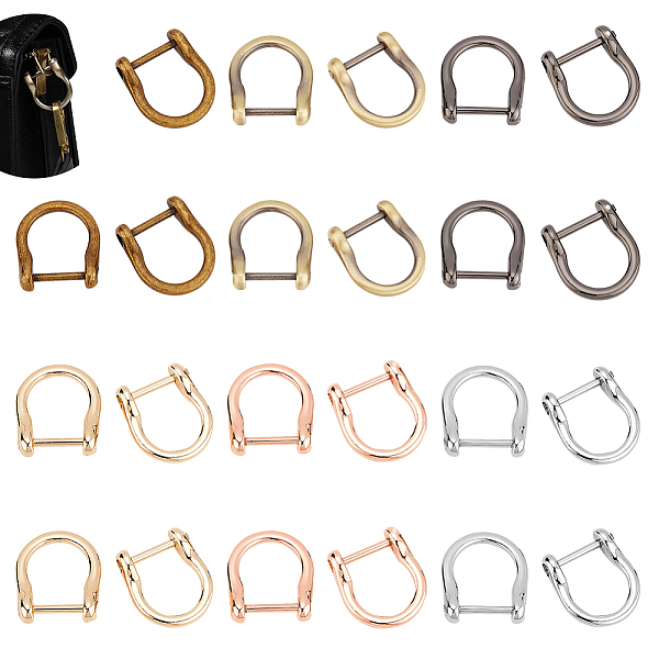 PandaHall WADORN® 24Pcs 6 Colors Alloy D-Ring Anchor Shackle Clasps, for Bracelet Making, Mixed Color, 30x26.5x7.5mm, 4pcs/color Alloy
PandaHall WADORN® 24Pcs 6 Colors Alloy D-Ring Anchor Shackle Clasps, for Bracelet Making, Mixed Color, 30x26.5x7.5mm, 4pcs/color Alloy
