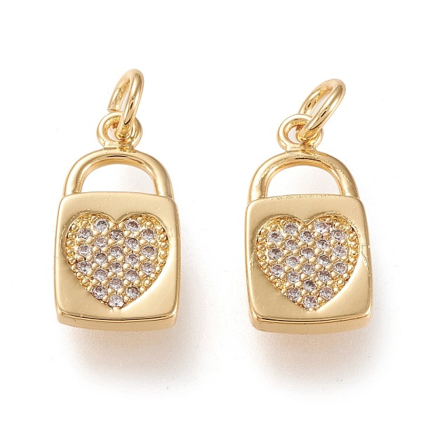 PandaHall Brass Micro Pave Clear Cubic Zirconia Pendants, Long-Lasting Plated, Lock with Heart, Golden, 15x8x1.7mm, Jump Ring: 4.5x0.8mm...
PandaHall Brass Micro Pave Clear Cubic Zirconia Pendants, Long-Lasting Plated, Lock with Heart, Golden, 15x8x1.7mm, Jump Ring: 4.5x0.8mm...