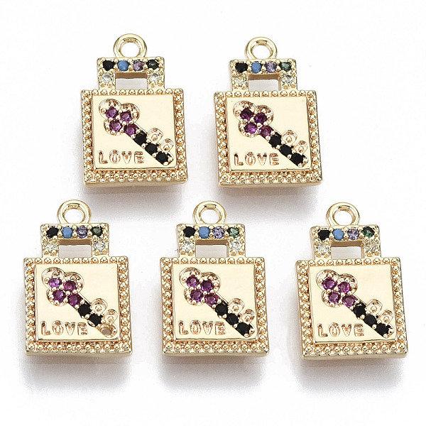 PandaHall Brass Micro Pave Cubic Zirconia Charms, Nickel Free, Real 18k Gold Plated, Lock with Word Love, Colorful, 14x9x2mm, Hole: 1.4mm...
PandaHall Brass Micro Pave Cubic Zirconia Charms, Nickel Free, Real 18k Gold Plated, Lock with Word Love, Colorful, 14x9x2mm, Hole: 1.4mm...