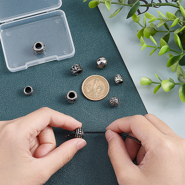 PandaHall Unicraftale 8Pcs 8 Style 304 & 316 Surgical Stainless Steel European Beads, Large Hole Beads, Rondelle, Antique Silver...
PandaHall Unicraftale 8Pcs 8 Style 304 & 316 Surgical Stainless Steel European Beads, Large Hole Beads, Rondelle, Antique Silver...