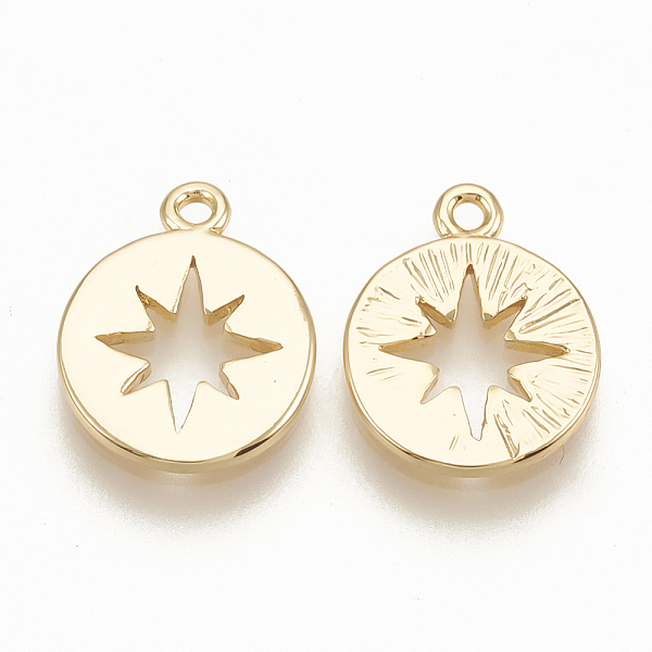 PandaHall Brass Charms, Flat Round with Star, Nickel Free, Real 18K Gold Plated, 12x9.5x1mm, Hole: 1mm Brass Flat Round
PandaHall Brass Charms, Flat Round with Star, Nickel Free, Real 18K Gold Plated, 12x9.5x1mm, Hole: 1mm Brass Flat Round