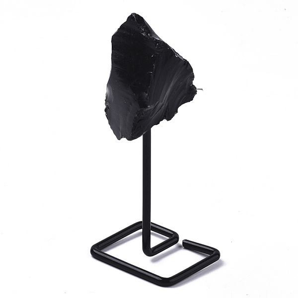 PandaHall Natural Obsidian Display Decorations, Rough Raw Stone, with Spray Painted Iron Findings, Nuggets, 111~158mm Obsidian Nuggets
PandaHall Natural Obsidian Display Decorations, Rough Raw Stone, with Spray Painted Iron Findings, Nuggets, 111~158mm Obsidian Nuggets