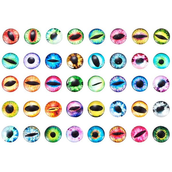 PandaHall 200 pcs Half Round/Dome Eye Printed Glass Cabochons, Mixed Color, 12x4mm Glass Half Round Multicolor
PandaHall 200 pcs Half Round/Dome Eye Printed Glass Cabochons, Mixed Color, 12x4mm Glass Half Round Multicolor