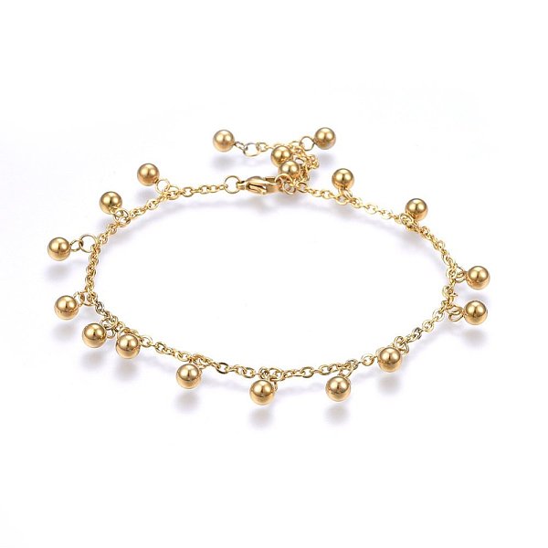 PandaHall 304 Stainless Steel Charm Anklets, with Lobster Claw Clasps and Cable Chains, Round, Golden, 9-7/8 inch(25cm), Charms: 11x5mm...
PandaHall 304 Stainless Steel Charm Anklets, with Lobster Claw Clasps and Cable Chains, Round, Golden, 9-7/8 inch(25cm), Charms: 11x5mm...