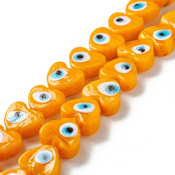 PandaHall Handmade Evil Eye Lampwork Beads, Heart, Orange, 14.5~15x15.5~16x6.5~7.5mm, Hole: 1~1.6mm, about 25pcs/strand, 14.02~13.66 inch...
PandaHall Handmade Evil Eye Lampwork Beads, Heart, Orange, 14.5~15x15.5~16x6.5~7.5mm, Hole: 1~1.6mm, about 25pcs/strand, 14.02~13.66 inch...