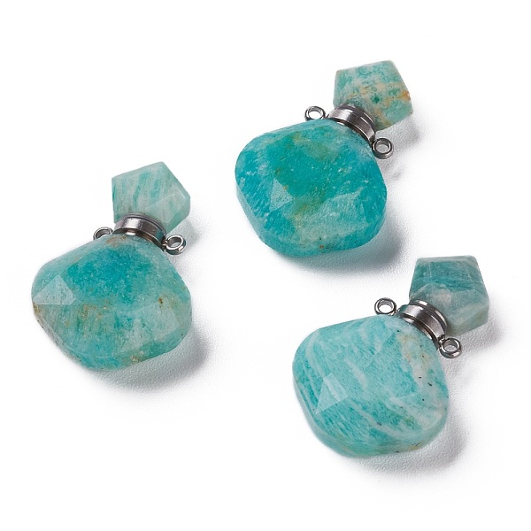 PandaHall Rhombus Natural Amazonite Perfume Bottle Pendants, with 304 Stainless Steel Findings, Faceted, Stainless Steel Color...
PandaHall Rhombus Natural Amazonite Perfume Bottle Pendants, with 304 Stainless Steel Findings, Faceted, Stainless Steel Color...