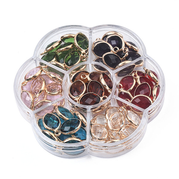 PandaHall K9 Glass Pendants, with Light Gold Plated Brass Findings, Oval, Faceted, Mixed Color, 16x9.5x4.5mm, Hole: 2mm K9 Glass Oval..., Multicolor
PandaHall K9 Glass Pendants, with Light Gold Plated Brass Findings, Oval, Faceted, Mixed Color, 16x9.5x4.5mm, Hole: 2mm K9 Glass Oval..., Multicolor