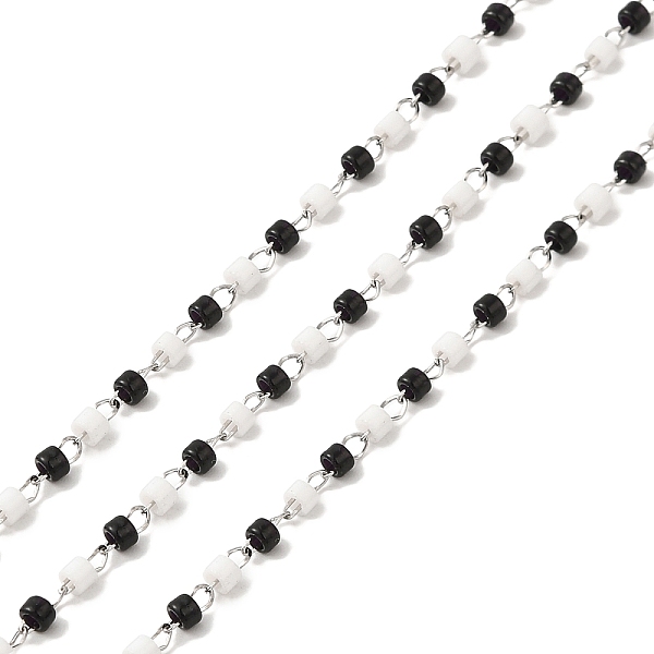 PandaHall Glass Seed Column Beaded Chains, with 304 Stainless Steel Cable Chains, Soldered, with Spool, Stainless Steel Color, 2x1.5x0.2mm...
PandaHall Glass Seed Column Beaded Chains, with 304 Stainless Steel Cable Chains, Soldered, with Spool, Stainless Steel Color, 2x1.5x0.2mm...