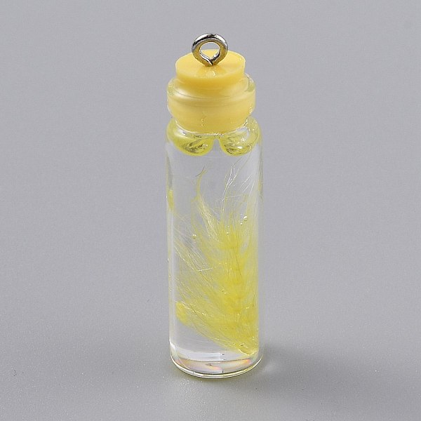 PandaHall Transparent Glass Bottle Pendant Decorations, with Feather Inside and Plastic Stopper, Yellow, 41x11mm, Hole: 2mm Glass Bottle...
PandaHall Transparent Glass Bottle Pendant Decorations, with Feather Inside and Plastic Stopper, Yellow, 41x11mm, Hole: 2mm Glass Bottle...
