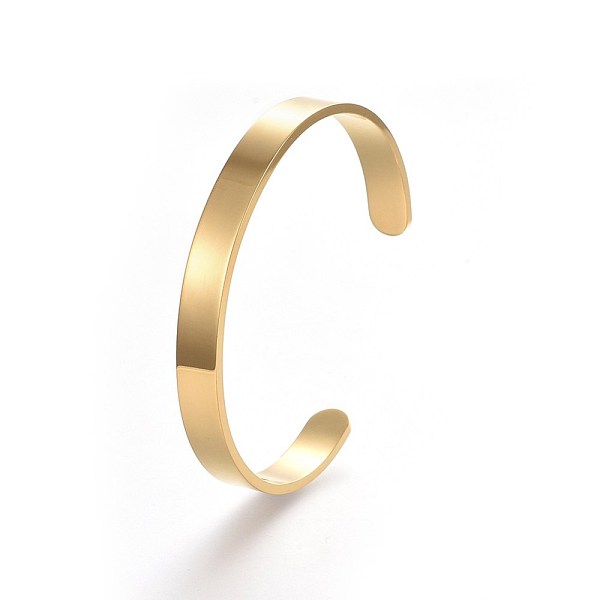 PandaHall 304 Stainless Steel Blank Cuff Bangles, Custom Engraved Name Text Bangle, Golden, Inner Diameter: 50x63mm, Width: 8mm 304...
PandaHall 304 Stainless Steel Blank Cuff Bangles, Custom Engraved Name Text Bangle, Golden, Inner Diameter: 50x63mm, Width: 8mm 304...