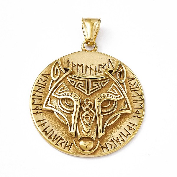 PandaHall Ion Plating(IP) 304 Stainless Steel Manual Polishing Pendants, Flat Round with Wolf Charm, Antique Golden, 42.5x38x6mm, Hole...
PandaHall Ion Plating(IP) 304 Stainless Steel Manual Polishing Pendants, Flat Round with Wolf Charm, Antique Golden, 42.5x38x6mm, Hole...