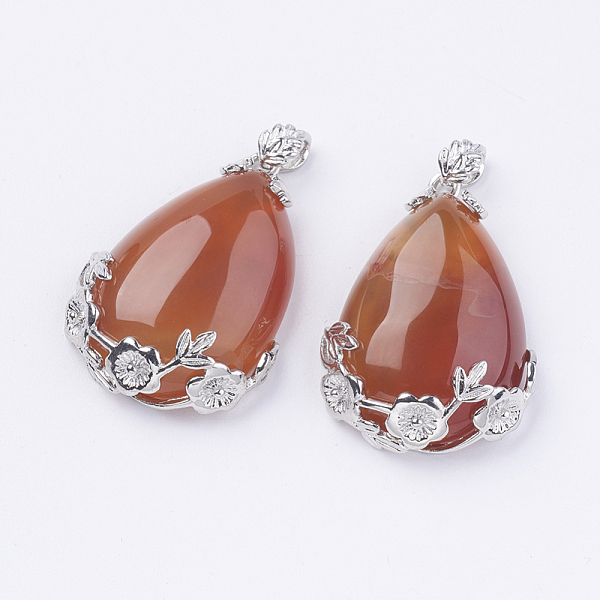PandaHall Teardrop with Flower Platinum Plated Brass Natural Red Agate Pendants, Cadmium Free & Lead Free, 38x27x9mm, Hole: 4x7.5mm...
PandaHall Teardrop with Flower Platinum Plated Brass Natural Red Agate Pendants, Cadmium Free & Lead Free, 38x27x9mm, Hole: 4x7.5mm...