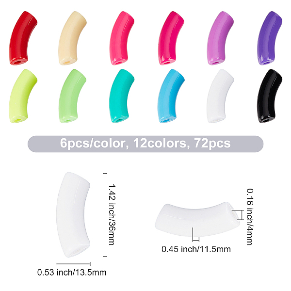 PandaHall FINGERINSPIRE 72Pcs Acrylic Beads Tube Beads Spacer Plastic Long Curved Noodle Slide Beads (12 Colors, L:36mm, Hole: 4mm) Large..., Multicolor
PandaHall FINGERINSPIRE 72Pcs Acrylic Beads Tube Beads Spacer Plastic Long Curved Noodle Slide Beads (12 Colors, L:36mm, Hole: 4mm) Large..., Multicolor