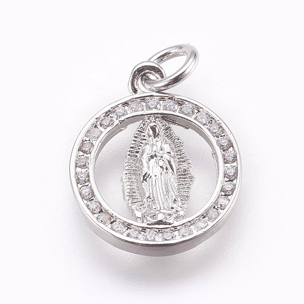 PandaHall Brass Micro Pave Cubic Zirconia Pendants, Lady of Guadalupe Charms, Lead Free & Cadmium Free, Flat Round with Virgin Mary..., Clear
PandaHall Brass Micro Pave Cubic Zirconia Pendants, Lady of Guadalupe Charms, Lead Free & Cadmium Free, Flat Round with Virgin Mary..., Clear