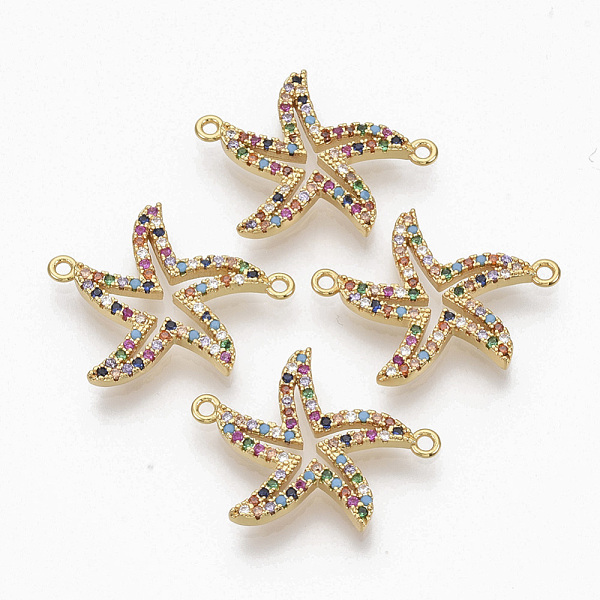 PandaHall Brass Micro Pave Cubic ZirconiaLinks connectors, Starfish/Sea Stars, Colorful, Golden, 25x19.5x2.5mm, Hole: 1.2mm Brass+Cubic...
PandaHall Brass Micro Pave Cubic ZirconiaLinks connectors, Starfish/Sea Stars, Colorful, Golden, 25x19.5x2.5mm, Hole: 1.2mm Brass+Cubic...