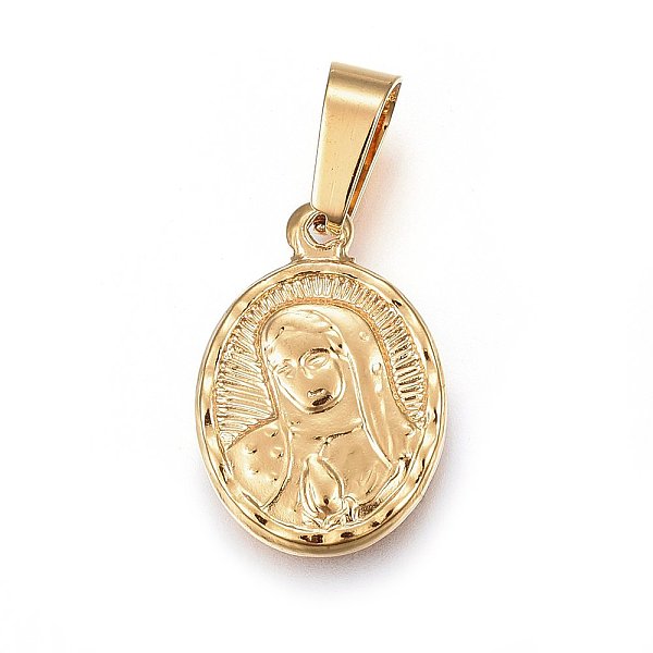 PandaHall 201 Stainless Steel Pendants, Oval with Virgin Mary, Golden, 20x14x2mm, Hole: 5x8mm 201 Stainless Steel Oval
PandaHall 201 Stainless Steel Pendants, Oval with Virgin Mary, Golden, 20x14x2mm, Hole: 5x8mm 201 Stainless Steel Oval